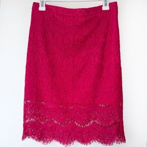 Lulus Fuchsia Lace Midi Skirt - image 1